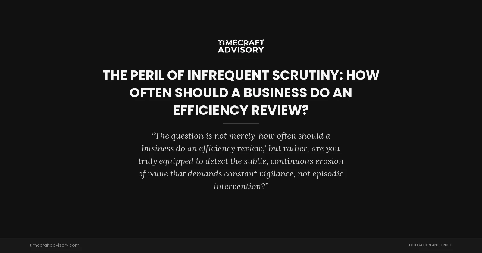The Peril of Infrequent Scrutiny: How Often Should a Business Do an Efficiency Review?